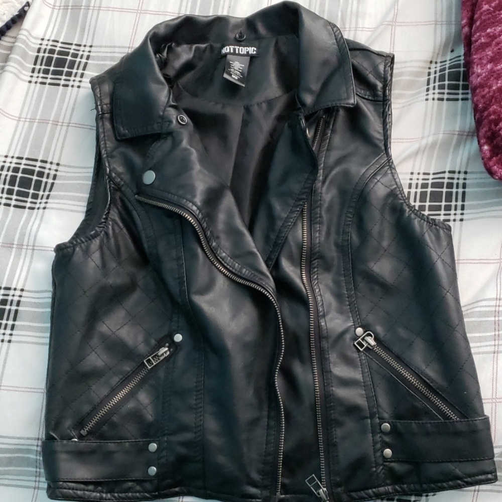 Medium Faux Leather Vest